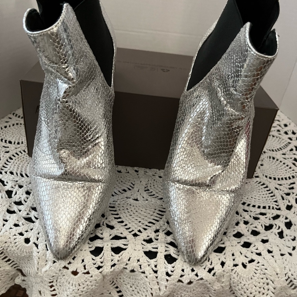 Top shop Silver Ankle Boots